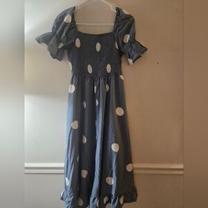 Charming Blue Polka Dot Dress